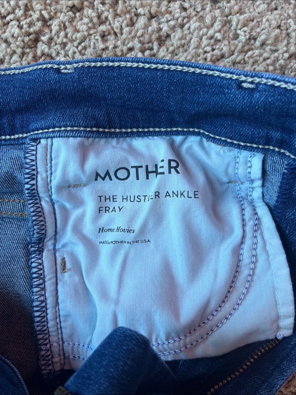 MOTHER The Hustler Ankle FrayMedium Blue Straight-Leg Jeans Size 27 - Picture 16 of 16